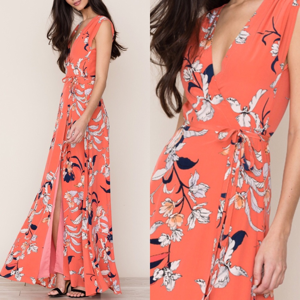 ✨HPx2!✨ NWT Yumi Kim Coral Wrap Dress - Picture 4 of 6